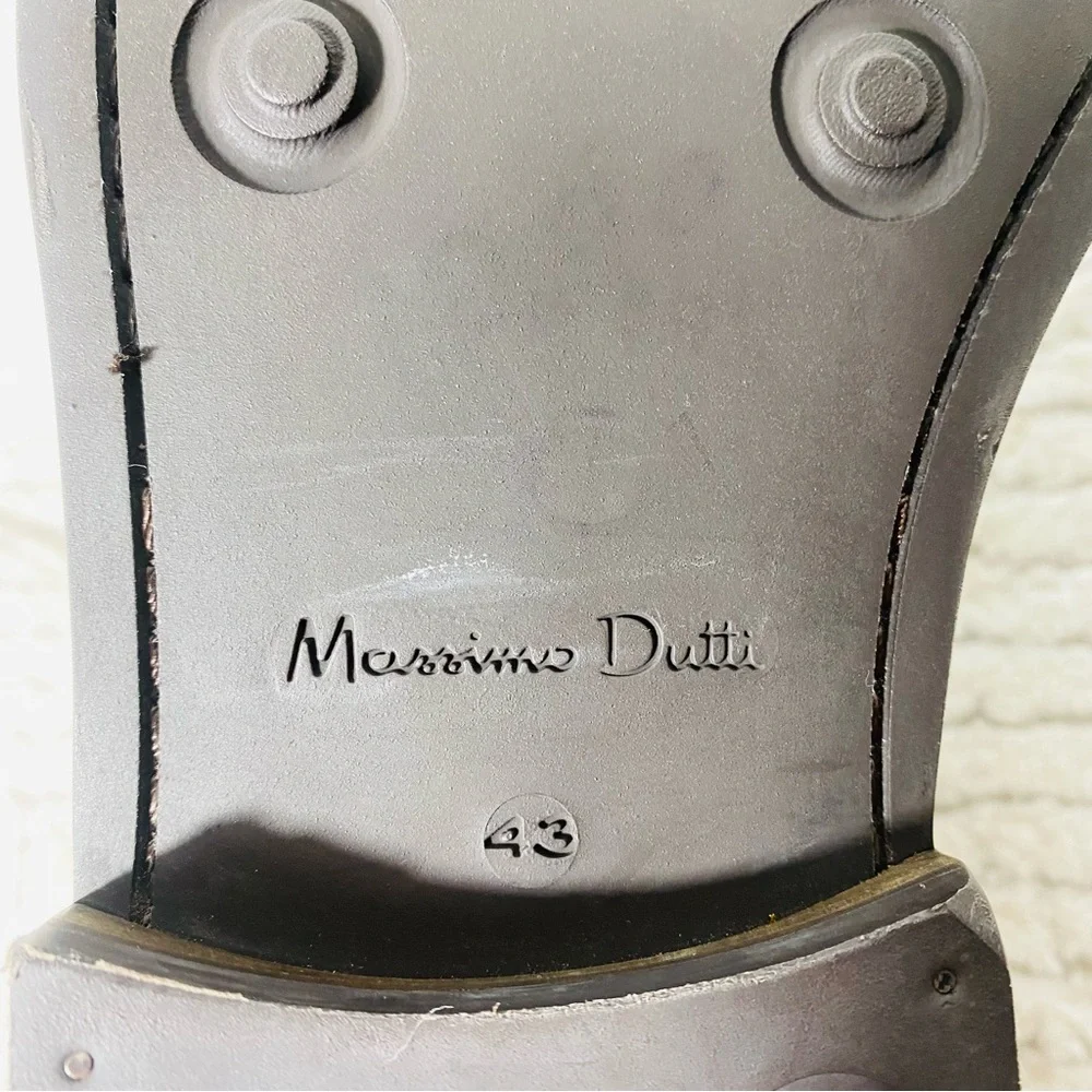 Massimo Dutti Men Suede Oxford Shoes Size 43 Brown Dress Lace Up NWOT